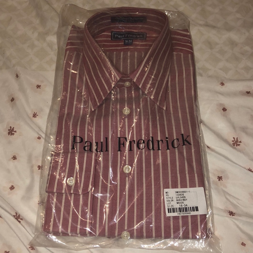Brand new burgundy and cream dress shirt for men